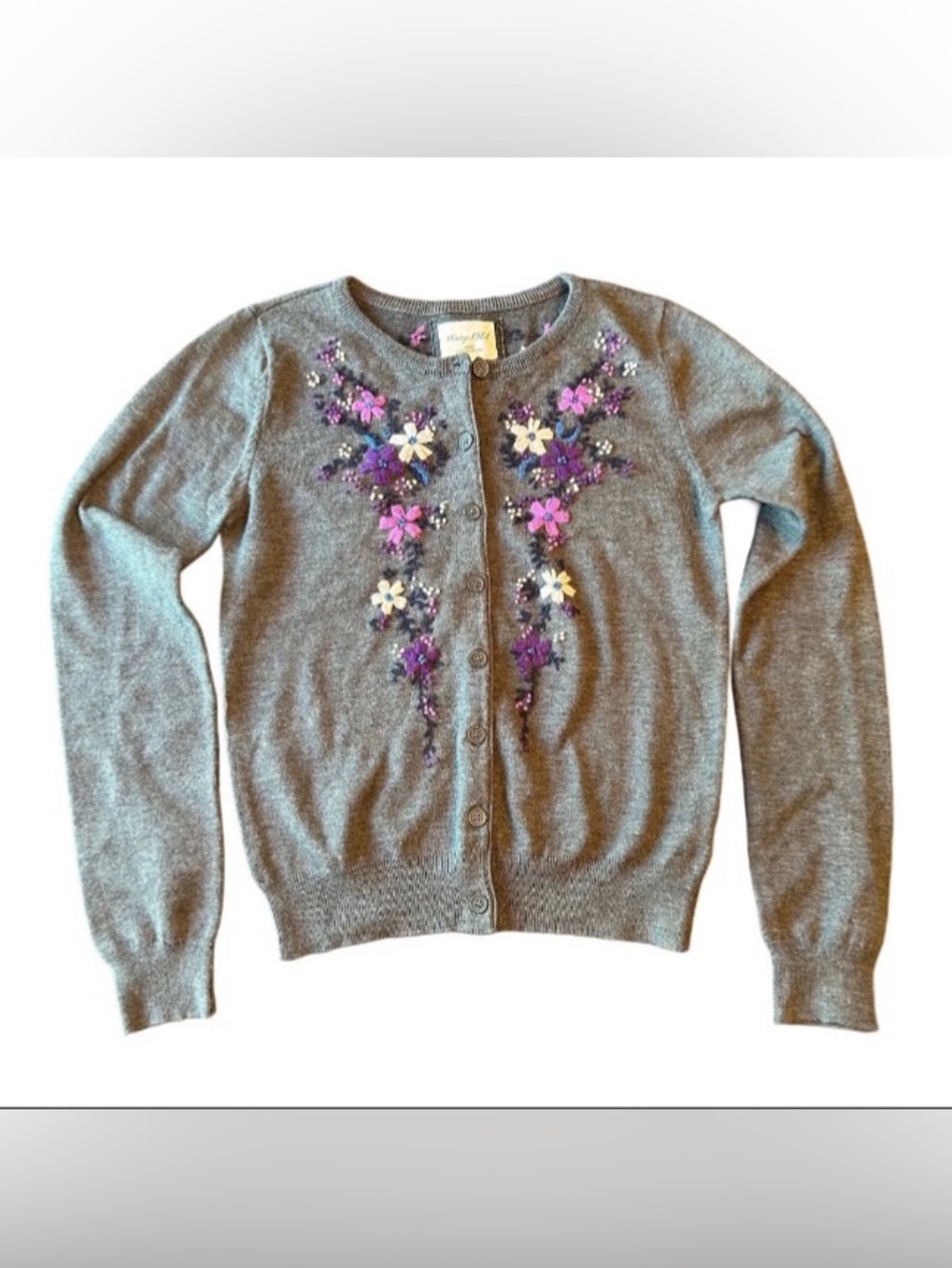 Heritage 1981 Women’s Cardigan Size M Embroidered Flowers Preppy Cottage
